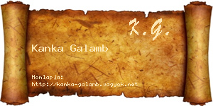 Kanka Galamb névjegykártya
